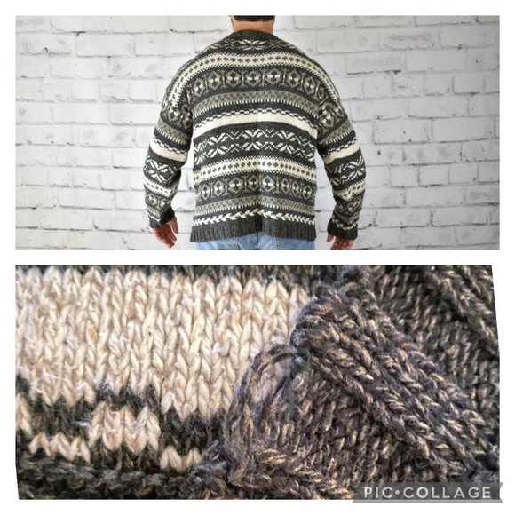 Vintage Liberty Exacta Fair Isle Vibe Cotton Blend Sweater XL - Picture 4 of 4
